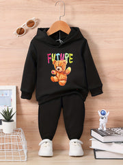 Bear Toy & FUTURE Print Baby Sweatshirt Trousers Set