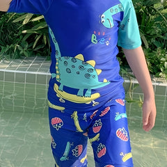 Boys Dinosaur T shirt & Shorts Set Swimsuit for Summer Holiday Party