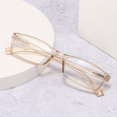 Clear Lens Glasses Jelly Frame Anti Light Reading Glasses