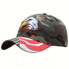 Eagle American Flag Embroidered Cotton Baseball Cap