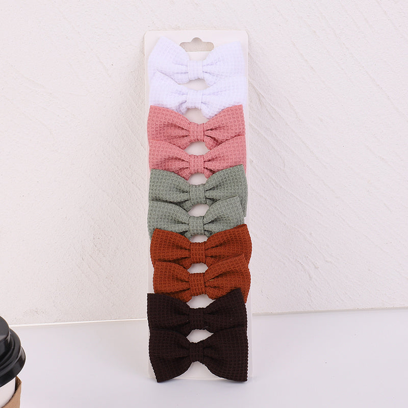 10pcs Bow Hair Clip Ponytail Clip for Baby Girls