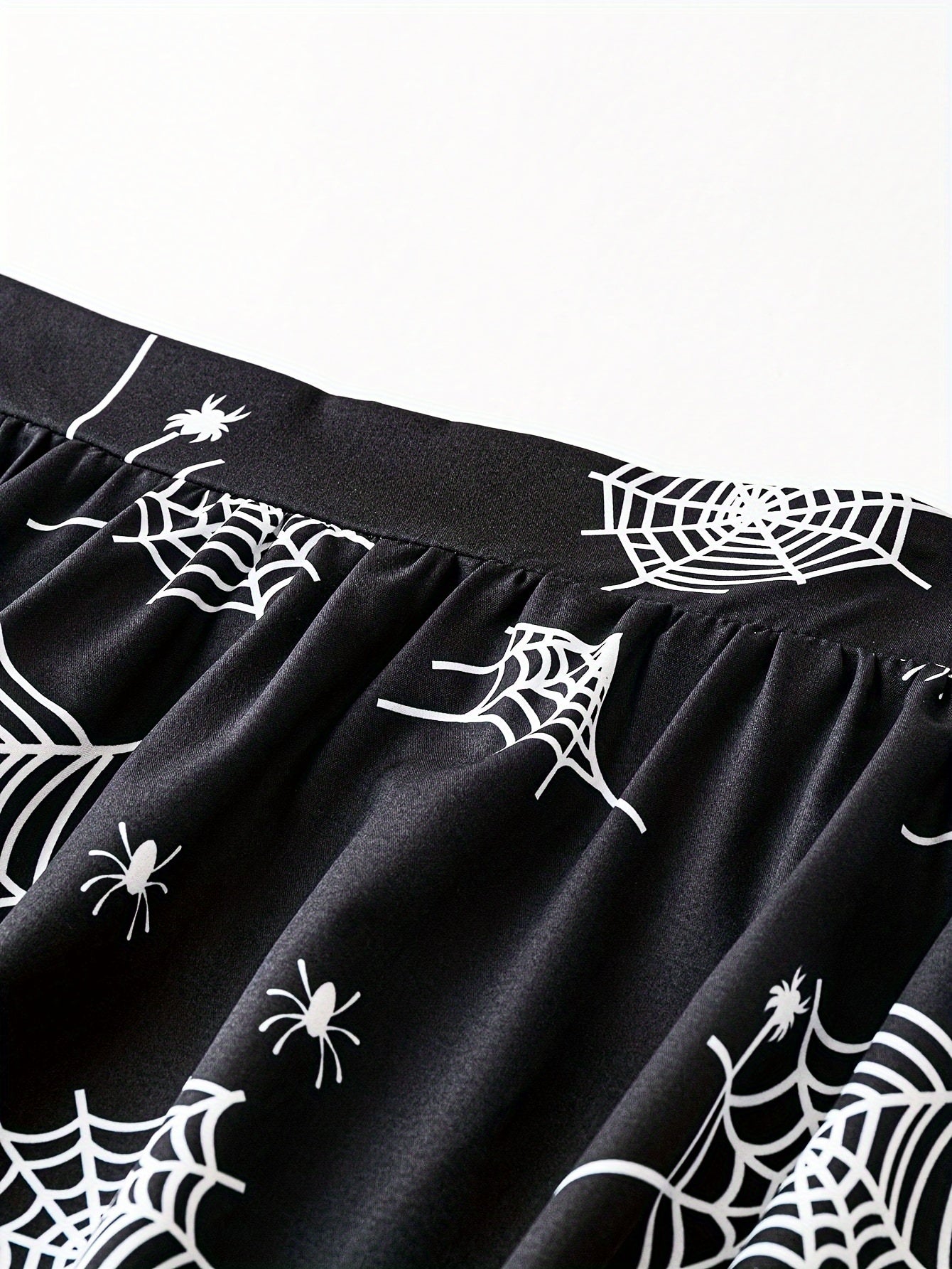 Halloween Spider Web Print Maxi Skirt