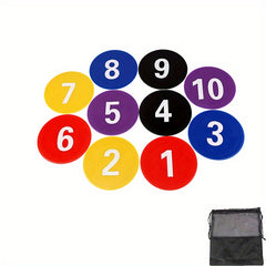 10pcs Numbered Spot Markers Cones 1-10 Agility Training