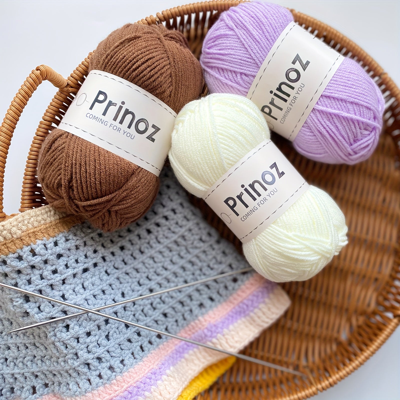 2pcs 4ply Multicolor Yarn 50g for Crocheting & Knitting Doll Clothes