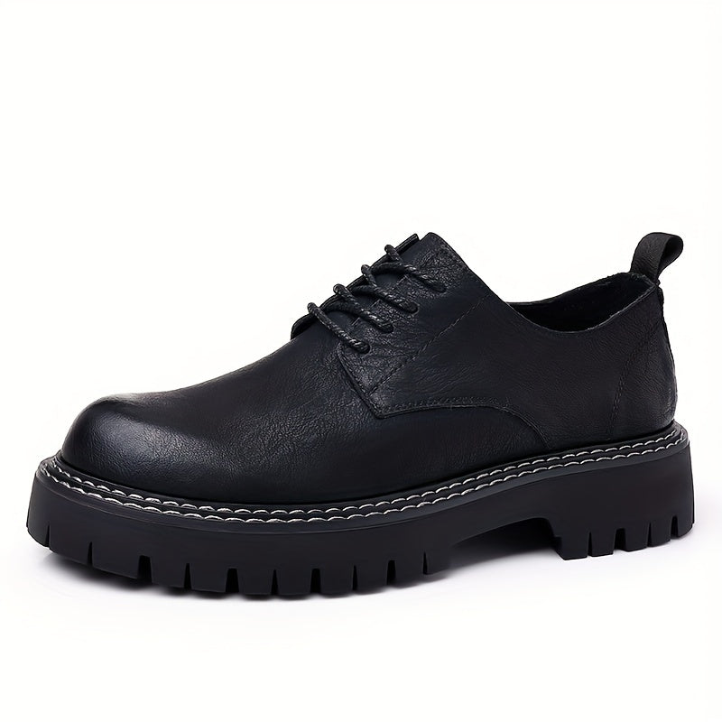 Men's Leather Lace Up Formal Dress Shoes Round Toe Oxford Shoes