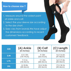 Men's Compression Zip Sport Socks - Set of 2