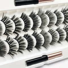 10 Pairs Magnetic Faux Mink Hair False Eyelashes Long and Curling