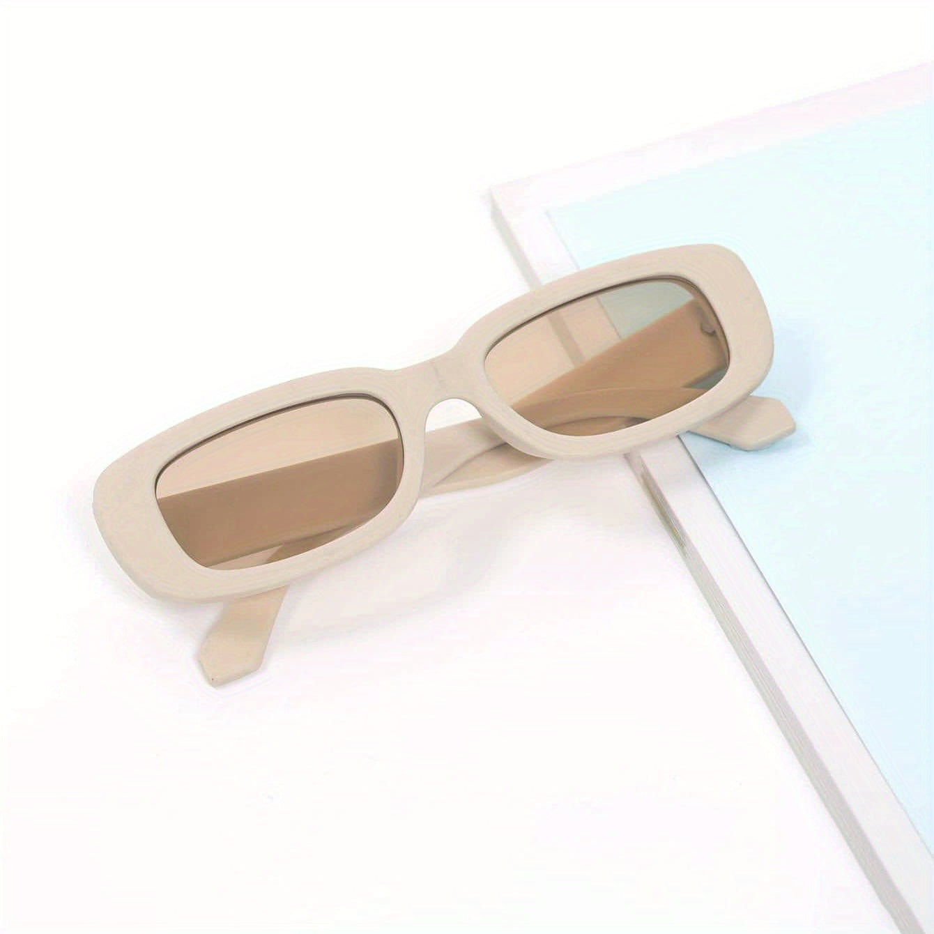 Y2K Rectangle Sunglasses Mod Matte Anti Glare UV400