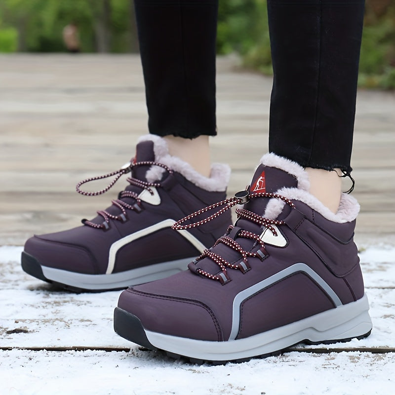 Women's Winter Hiking Shoes Plush Inner Thermal Non slip Walking Shoes