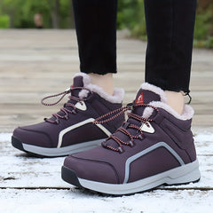 Women's Winter Hiking Shoes Plush Inner Thermal Non slip Walking Shoes