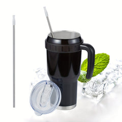 40oz Insulation Cup With Handle And Straw Lid Stainless Steel