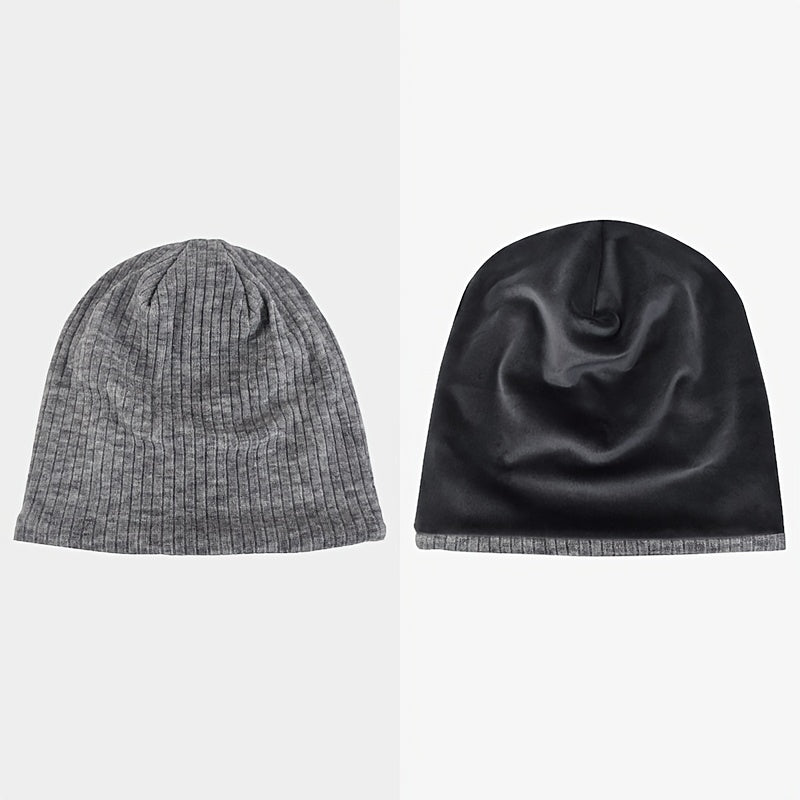 Velvet Lined Beanie Soft Warm Ski Cap Chemo Caps Cancer Headwear