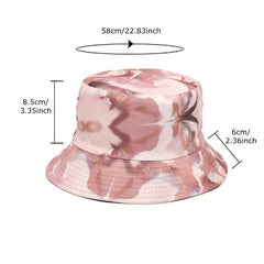 Pink Tie Dye Bucket Hat Reversible Lightweight Fisherman Cap