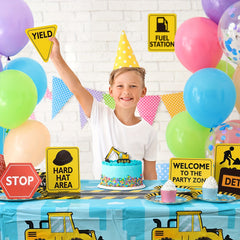 Construction Zone Party Decorations 12pcs Traffic Sign Cutouts