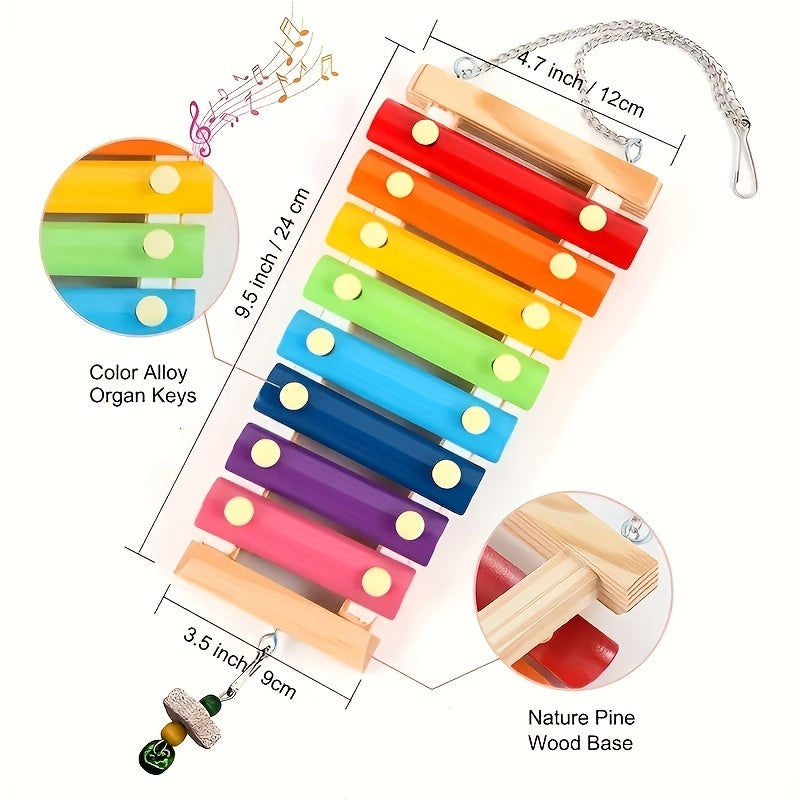 Colorful Wooden Xylophone Toy for Birds