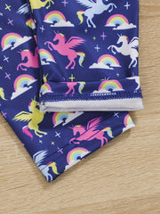 Toddler Girls Rainbow Unicorn Graphic Athletic Leggings