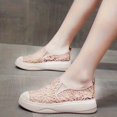 Women's Lace Mesh Loafers Slip On Outdoor Shoes Comfortable Walking Shoes
