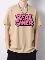 Men's Cotton Graphic Crew Neck Active T shirt Casual Comfy Tees