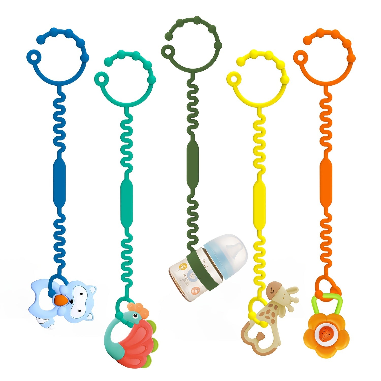 Adjustable Baby Toy Safety Straps - BPA-Free - 3pcs