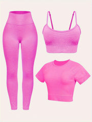 3-Piece Yoga Sports Set for Women's Fitness Gym & Yoga