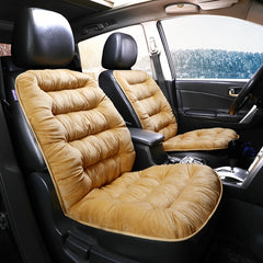 Winter Thick Plush Car Seat Cushion - Strap Backrest Seat Cush