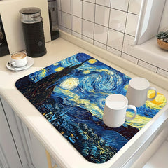 Dish Drying Pad Washstand Kitchen Drain Mat Quick Drying