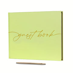 Wedding Guest Book With Pen & Sign Golden Foil Lettering Hardcover Palaroid