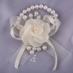 Mesha Flower Bridesmaid Wristband Faux Pearl Wedding Accessories Bridal