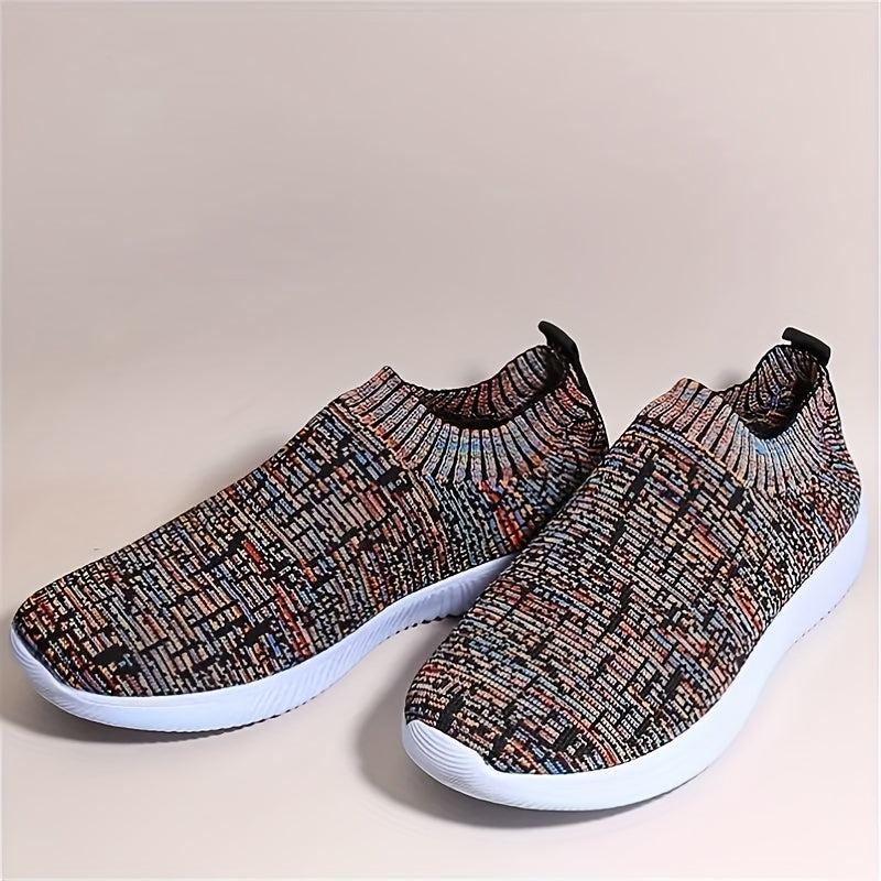 Men's Slip On Knitted Sneakers Outdoor Walking Shoes