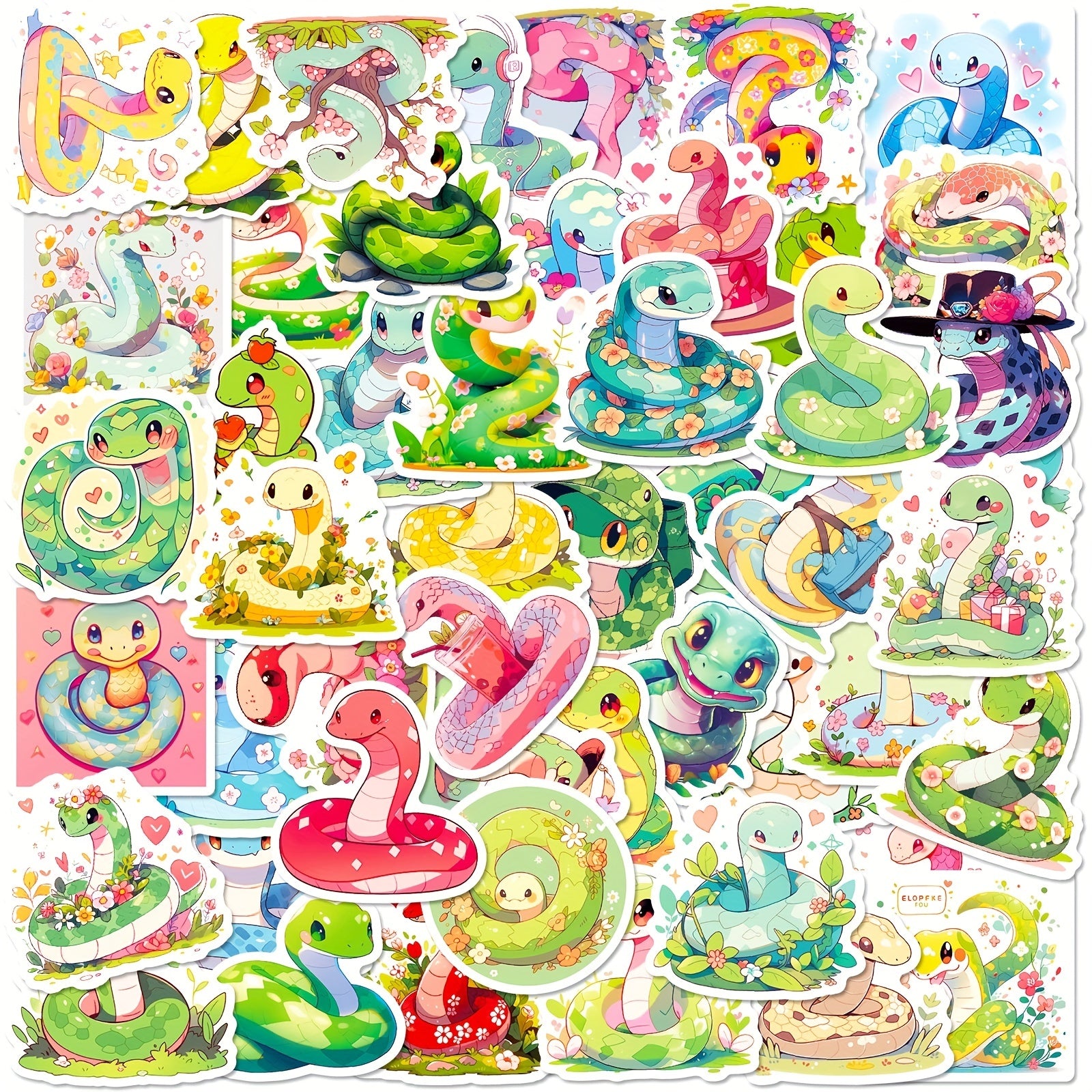 50 Snake Stickers for Water Bottles Laptops Phones