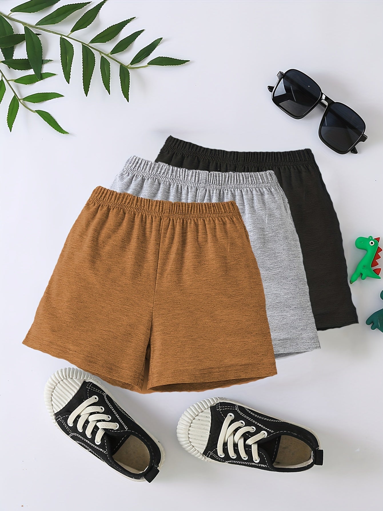 3pc Boys Comfortable Breathable Letter Print Shorts for Summer Outdoors