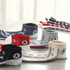 5 Pairs Funny Low Cut Canvas Shoes Socks Women's Stockings