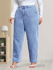 Button Fly High Rise Baggy Jeans