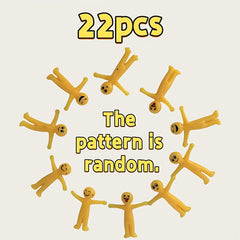 22pcs Yellow Figure Toys Soft Rubber for Christmas Party Decorations