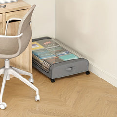 Under Bed Storage Box With Wheels Cloth Cover Dust-proof Shelf