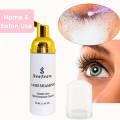 Lash Shampoo 60ml & 2 Brushes Eyelash Cleanser for Extensions & Lashes