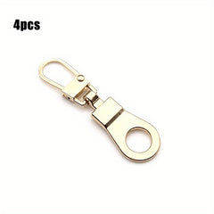 4pcs Metal Zipper Silder For Jacket Bag Purse Pockets Repair Kits