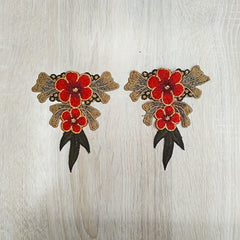 3pcs 3D Lace Embroidery Cloth Patch Collar Applique Set