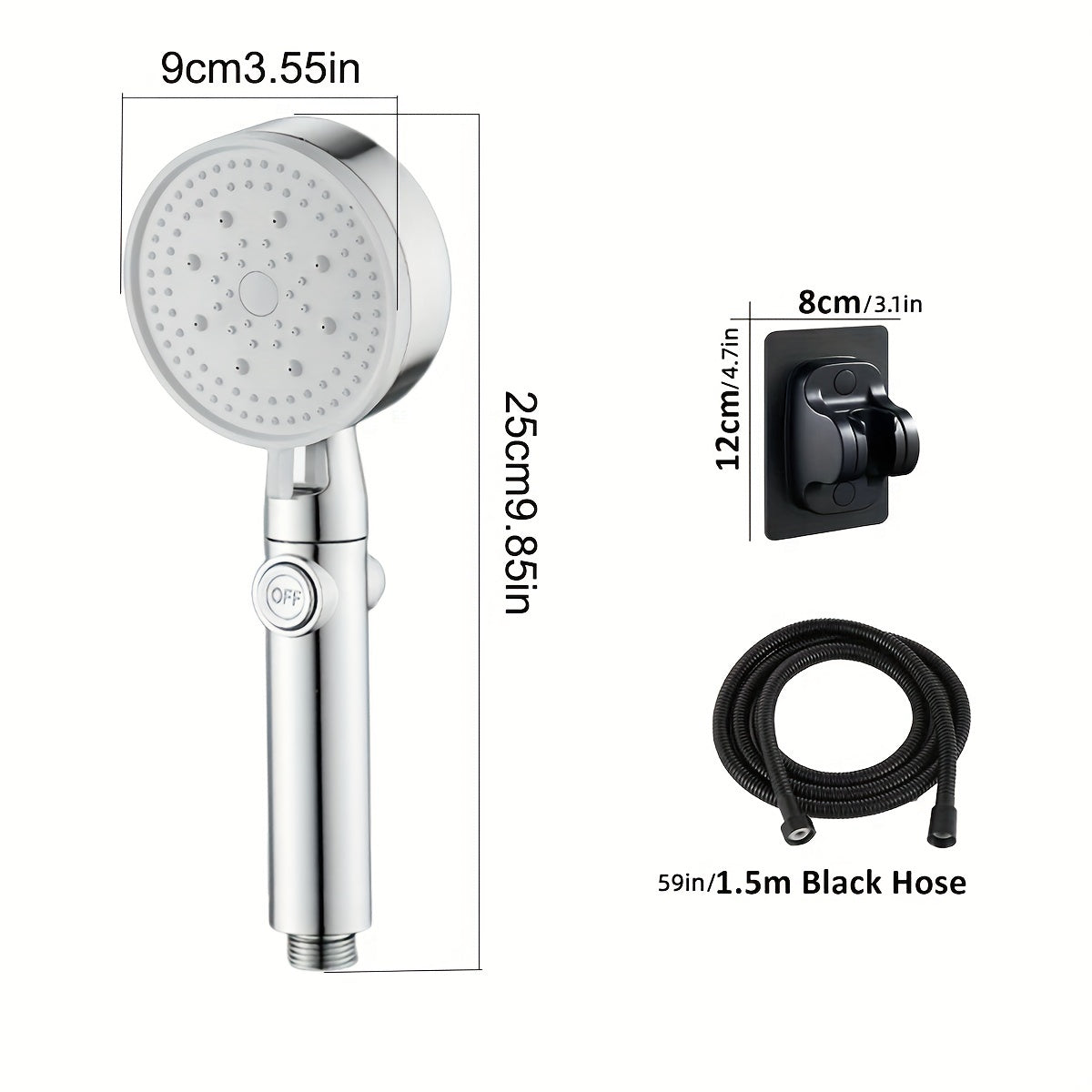 6 Modes Adjustable High pressure Shower Head - Water saving Hand held Shower Hea