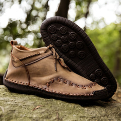 Men's Casual Retro Walking Desert Ankle Boots With Zipper