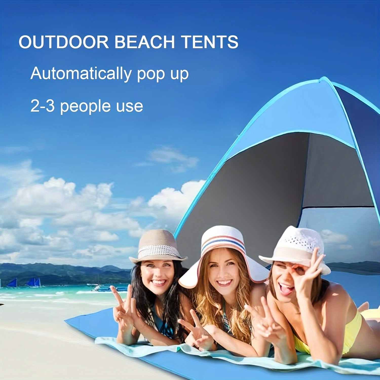 Beach Tent Camping Tent Pop Up Tent 2-3 Person Sun Shelters Portable Tent