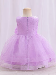 Baby Girls Sleeveless Dress With Bow Decoration