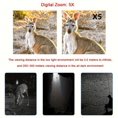 1080P Waterproof Binoculars With Infrared Low Light Night Vision 5X