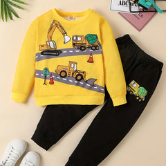 Boy's Excavator Truck Sweatshirt & Sweatpants Set