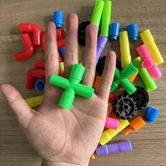 50 Pipe Blocks Water Pipes Creative Educational Toys for Kids