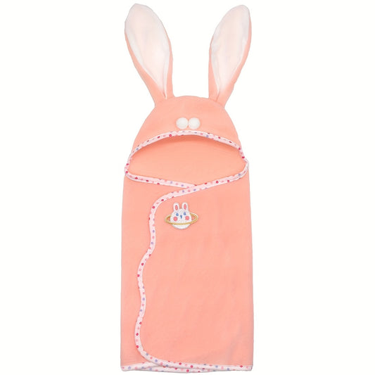 Pink Rabbit Ears Doll & Bath Towel Set for 12-18in Dolls
