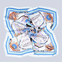 Vintage Steamship Print Bandana Square Scarf Woman Head Wrap