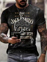 Spade And Letters Print Men's Graphic T-shirt Summer Tee