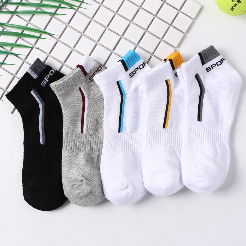 5 Pairs Women's Sporty Ankle Socks with Letter Print