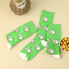Cartoon Sheep Print Comfy Socks Women's Stockings